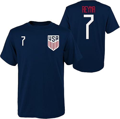 Miniatura 8 de Outerstuff International Soccer - Camiseta unisex de manga corta con nombre y número de fútbol americano para niños