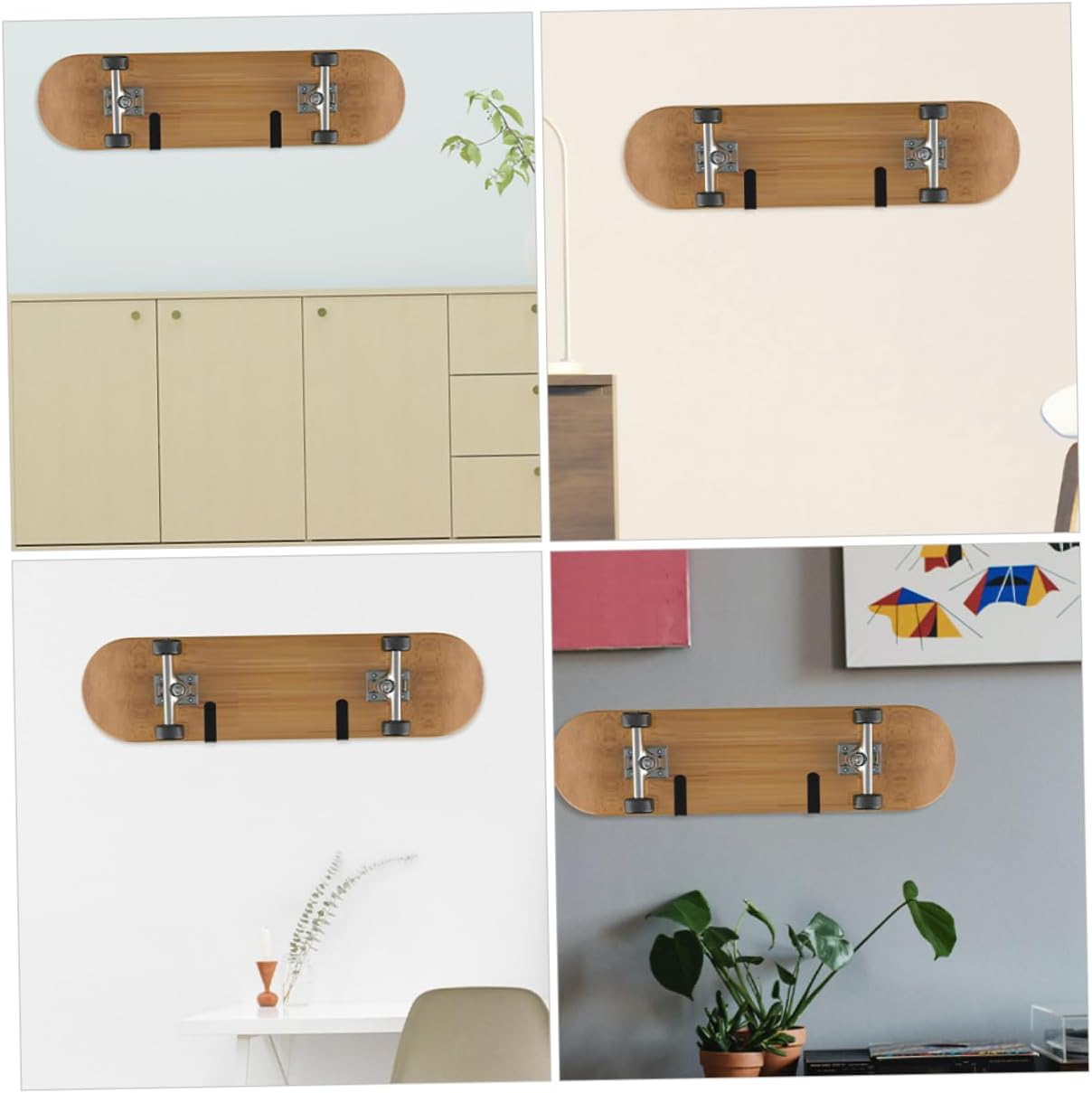 BESPORTBLE 4sets Heavy Duty Snowboard and Skateboard Wall Mount Clips Space-saving Display Rack for Indoor Storage j Hooks for Surfboard and Ski Organization