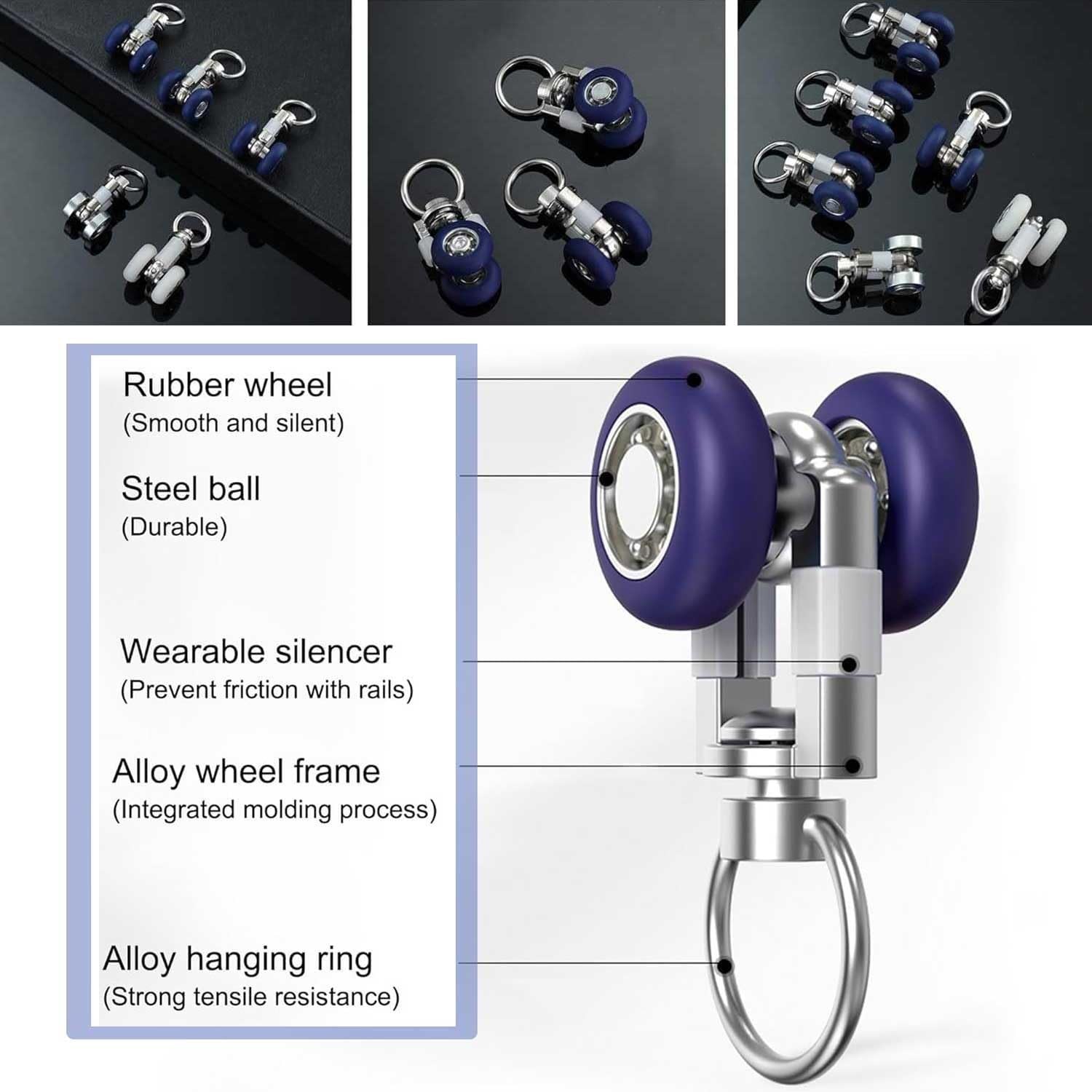 Heavy-Duty Double Curtain Track - Ceiling Mount Aluminum Curtain Rod for Room Dividers & Privacy Solutions in Open Spaces (Black, 1m/3.3ft)