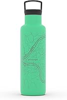 Vista 97 de Well Told Botella de agua aislada con mapa de Washington DC grabado, botella de acero inoxidable grabada (21 onzas, blanco) botella aislada de mapa