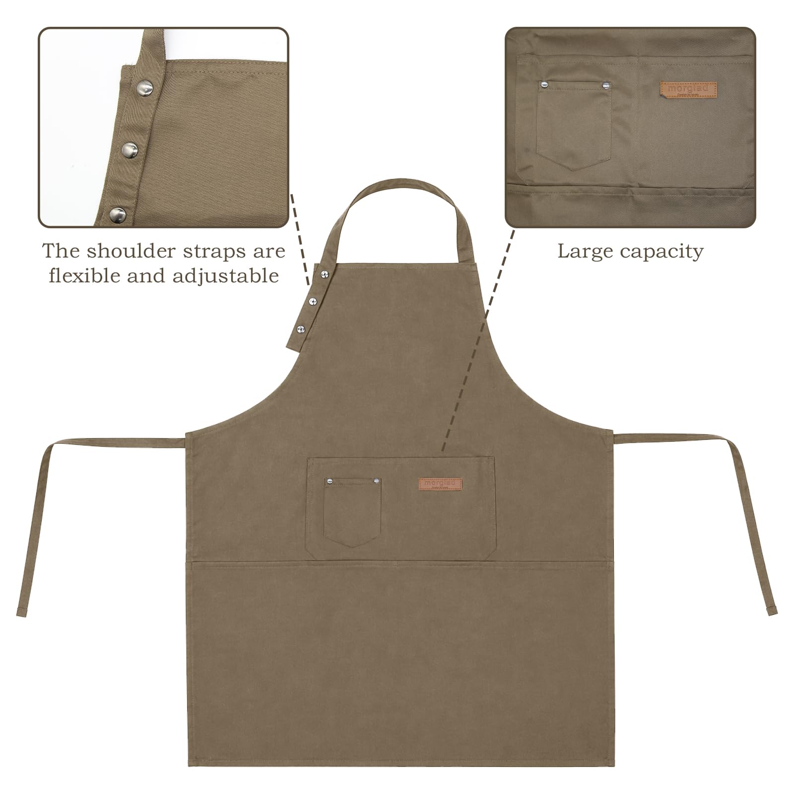 Tablier de menuisier, tablier de ramassage de copeaux de bois, bretelles réglables pour menuisiers, pour homme, grande capacité de rangement, en toile