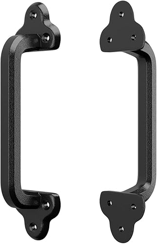 Miniatura 5 de SMARTSTANDARD Manija de puerta de granero antigua de 9 pulgadas, mango grande de hierro fundido rústico retro para puertas, garajes, cobertizos,