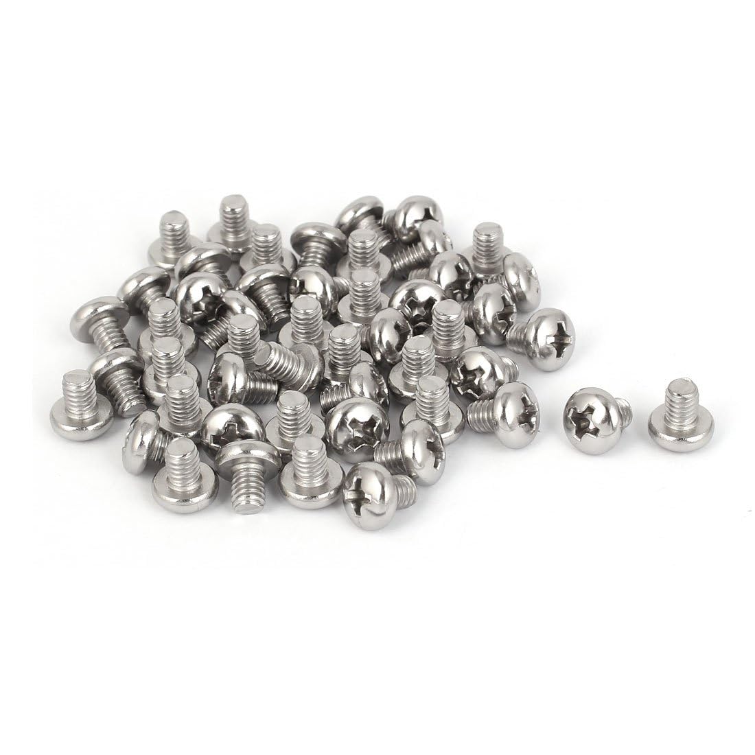 TA-VIGOR M4 x 5mm Phillips Pan Head Machine Screws, 50Pcs 316 Stainless Steel Fully Threaded Cross Head Fastener Bolts, Metric Machine Screws for Electronics, Machinery, Equipment, Repairs