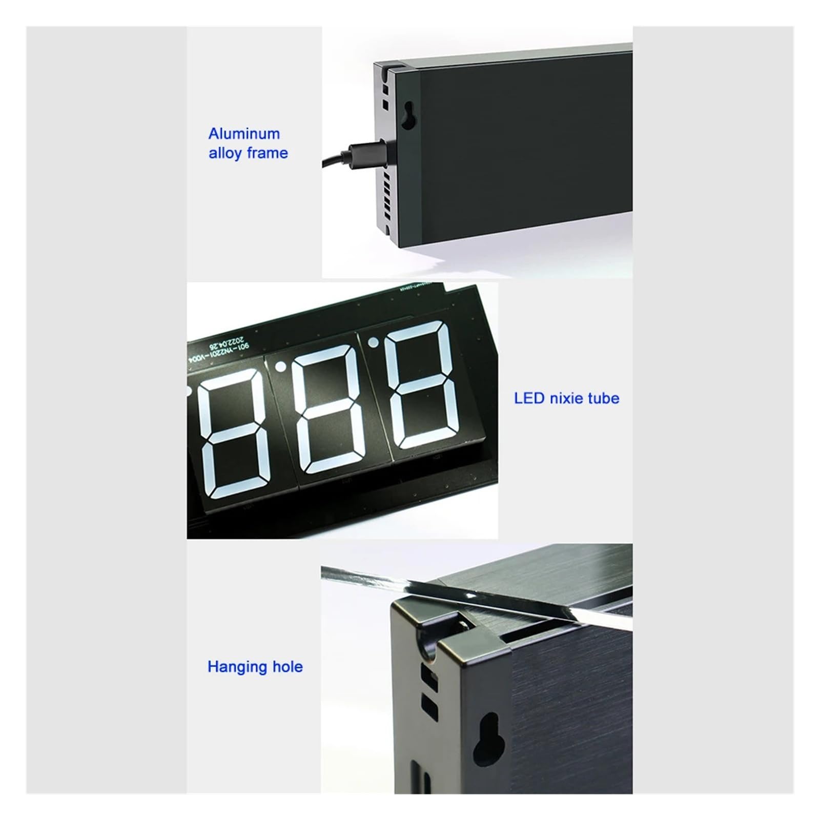 Reloj de Cuenta atrás con temporizador Digital LED for gimnasio con gancho adhesivo de Control remoto inalámbrico for entrenamiento Múltiples modos