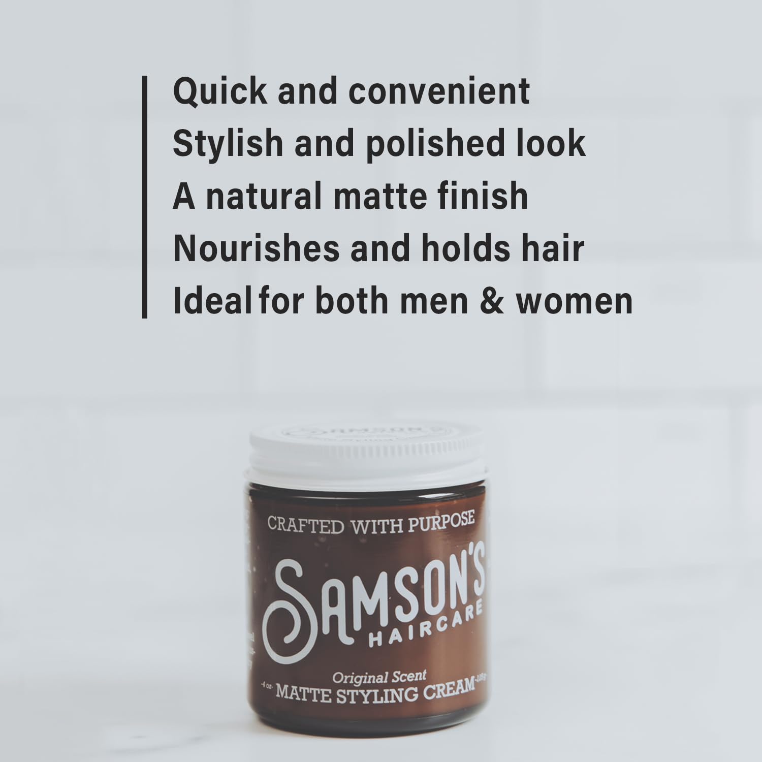 SAMSON'S HAIRCARE Matte Styling Cream for Men & Women, 4 oz