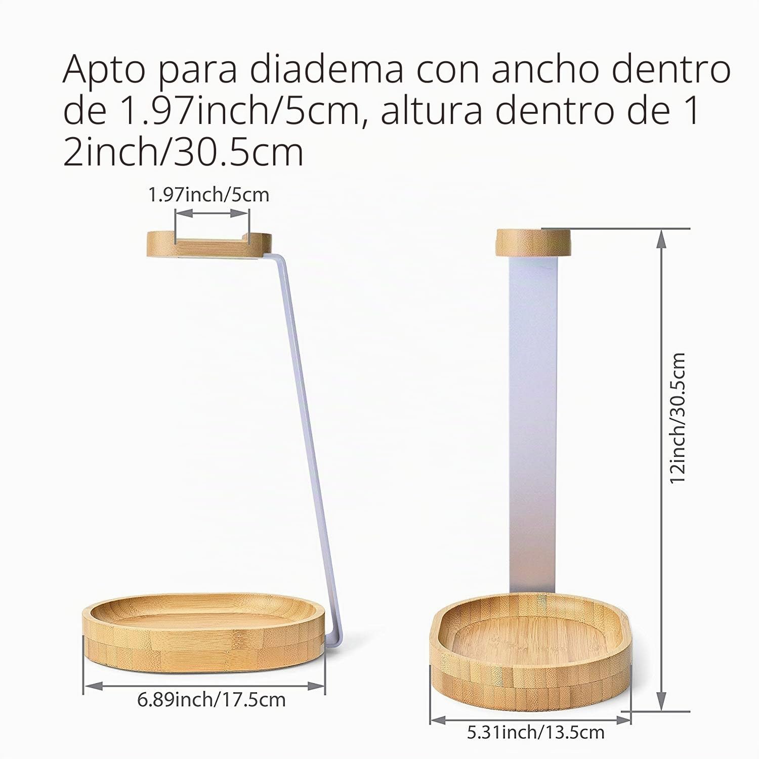 Avantree TR902 Universal Soporte Percha Auriculares de Madera & Aluminio con Bandeja para Cables