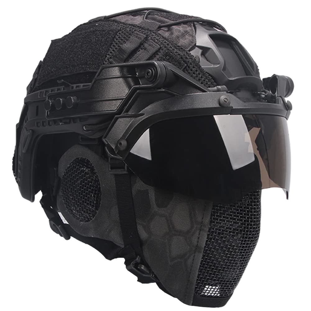 FAST Tactical Helmet Set, OP Goggles Mask Explosion-Proof Set, CQB CS Game Cosplay Training Protective Set