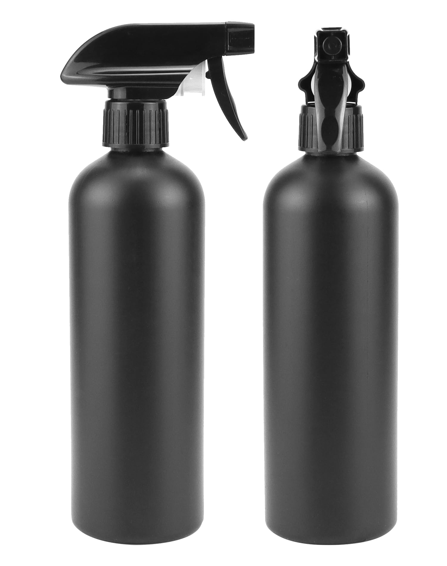 QWORK® Set da 4 flaconi spray da 500 ml, spruzzino nebulizzatore, nero, per acconciature, cura delle piante floreali, pulizia