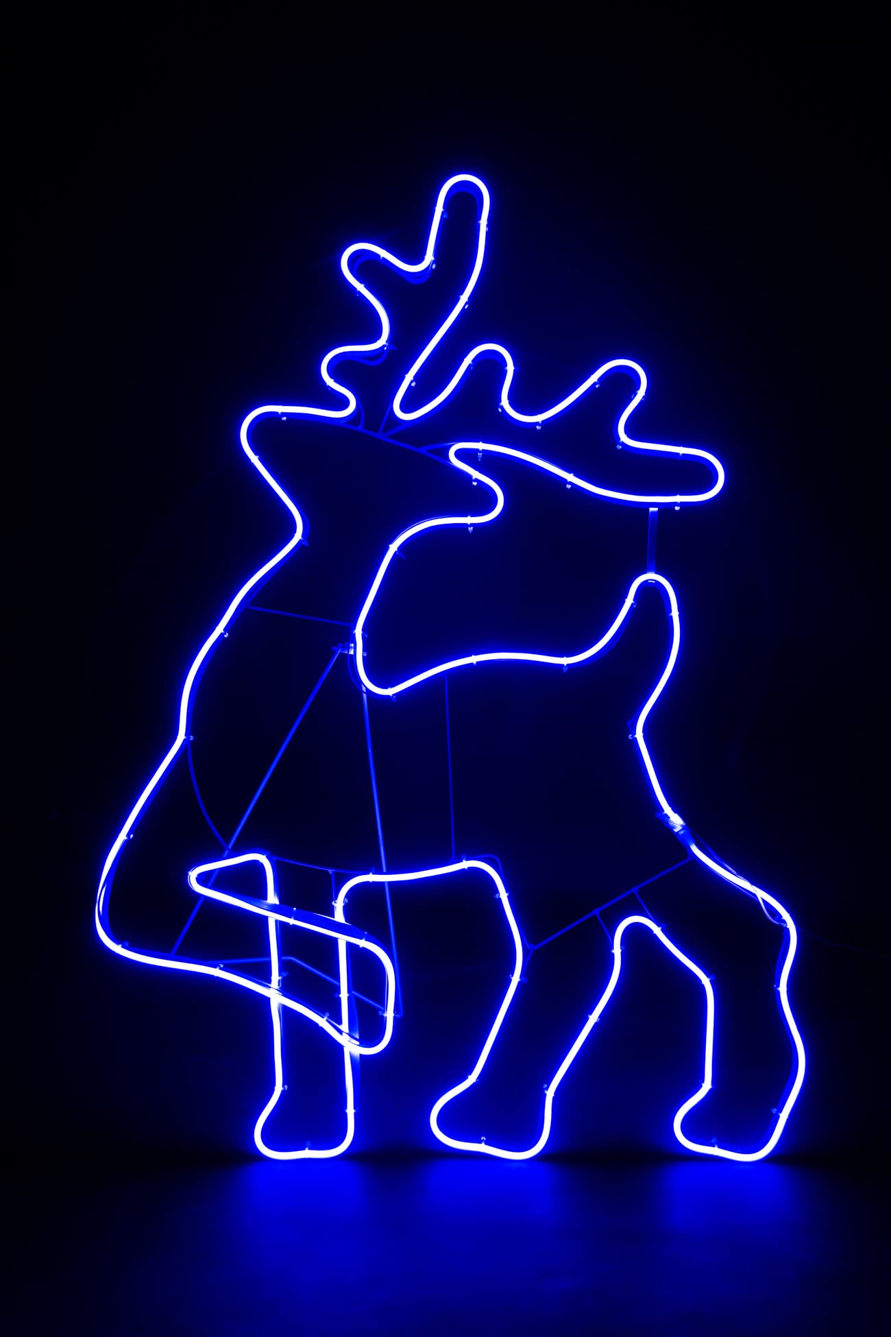 Shatchi (Blue, Large Walking Reindeer) Neon Effect Rope Light Silhouette Led Wall Christmas Decorations
