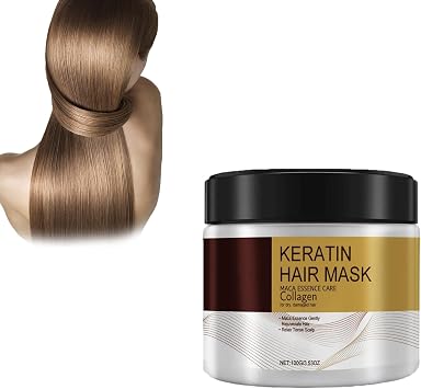 Collagen Hair Mask, 3.5 oz 100 g, Repair Moisturizing Hair Mask, Highly Moisturizing, Glazing, Smooth, Soft and Shine, Hair Treatment, Strengthens Hair, Corn Protein Pouring Membranes, Easy Care at