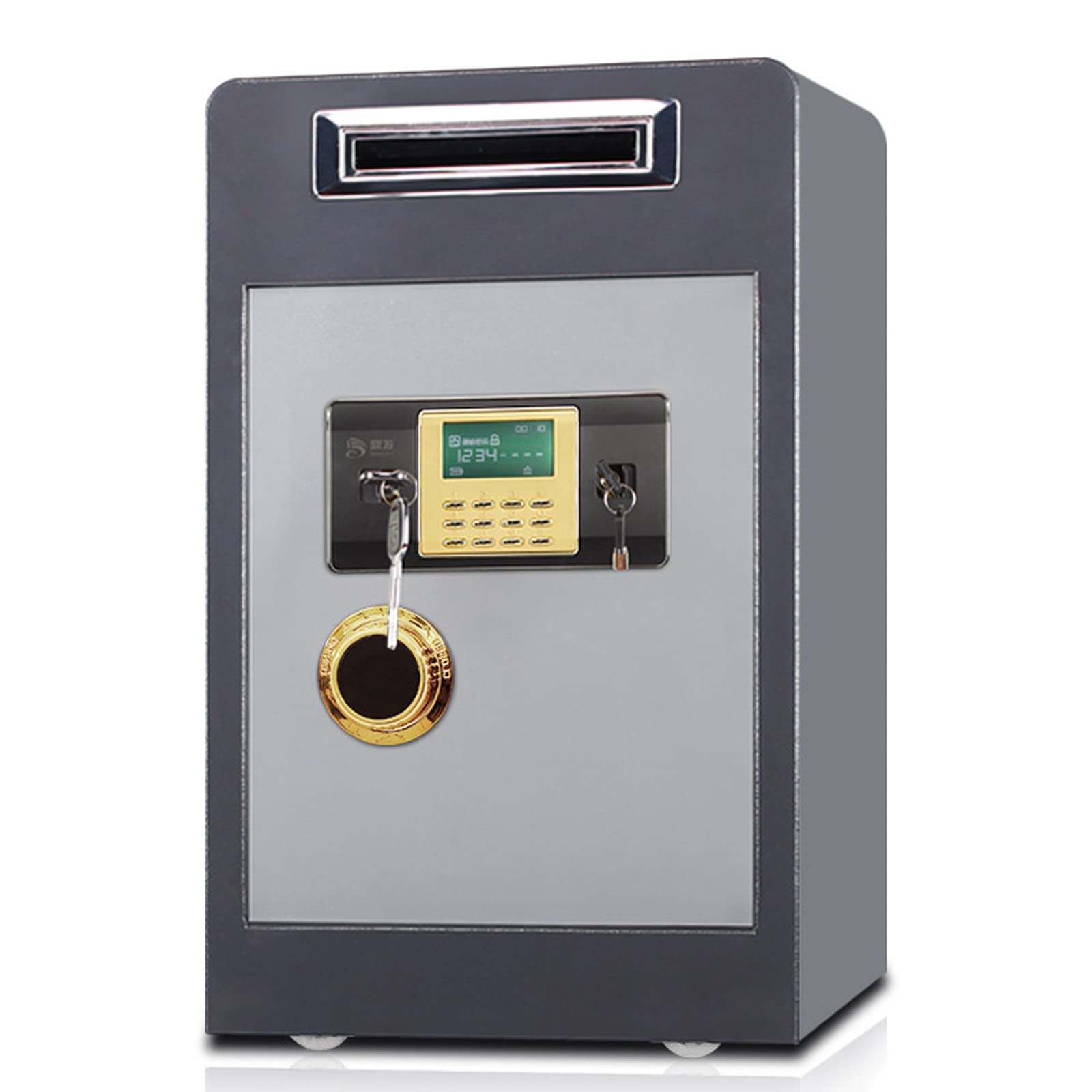 Safe Box Drop Safe With Drop Slot Digital Depository Safe Key Keypad Lock Home Office Hotel Business Jewelry Cash Use Storage Money