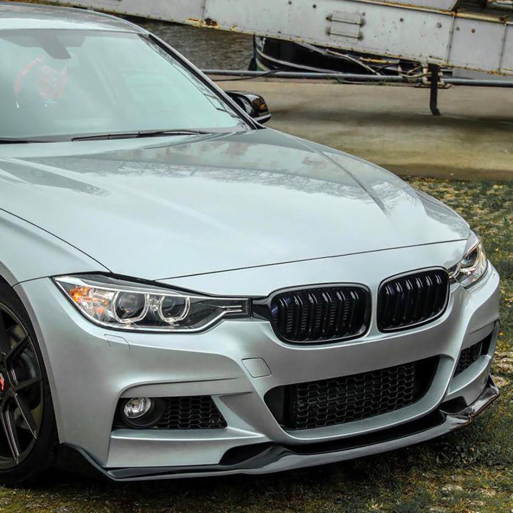 Frontlippe Frontspoiler kompatibel mit BMW 3er F30 M-Tech 2012-2019 mit ABE TÜV Schwarz Glänzend