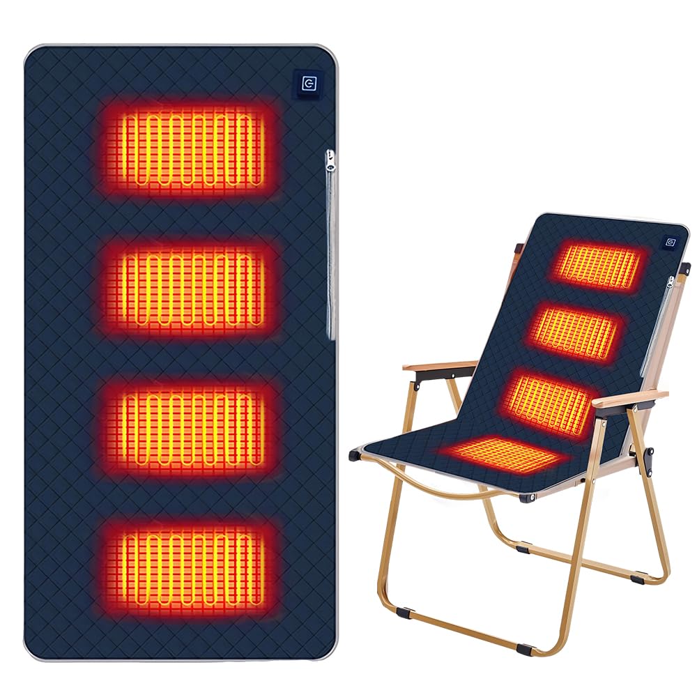 Sitzkissen Beheizbar Outdoor, 45 X 90 cm Beheizbares Sitzkissen, Stadion Sitzkissen Beheizt mit 3 Heizstufen, USB Beheiztes Heizkissen für Ausflug Camping Bürostuhl Sofa