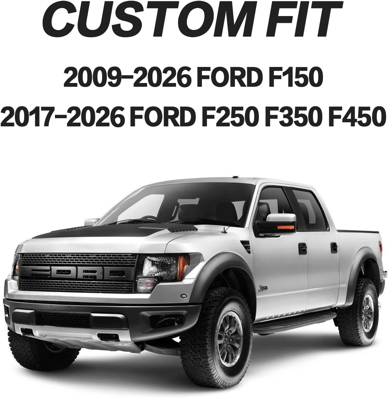 YIERTAI Seat Covers Fit 2009-2026 F150 and 2017-2026 F250 F350 F450 SVT King Ranch SuperCab Lariat Pickup Waterproof Faux Leather Cushion, 5 PCS Full Set/Black-Red