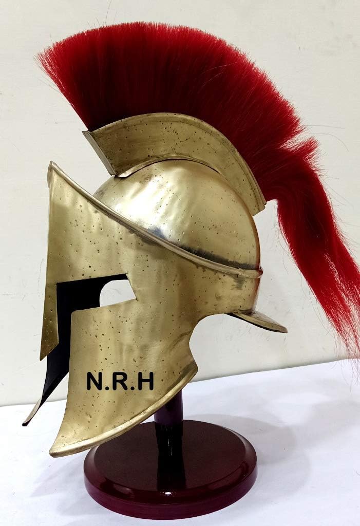 Nautical Replica Hub 300 King Leonidas Casque d'armure Spartan Plume Rouge sur pied
