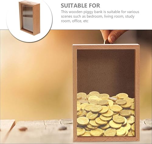 Miniatura 8 de Zerodeko Hucha para adultos, de madera, hucha para adultos, caja de fotos, caja de sombra para niñas, caja decorativa de sombra para el hogar