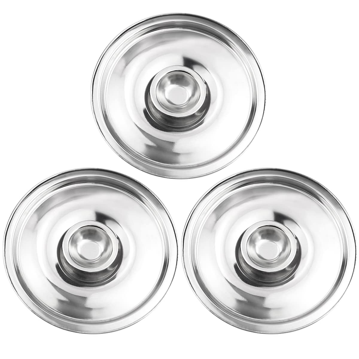 14 cm Edelstahl-Universaldeckel, Edelstahl-Kochpfannendeckel mit Griff, wiederverwendbar, Deckel, Zubehör für Pfannendeckel, Schüsselabdeckungen (14 cm)