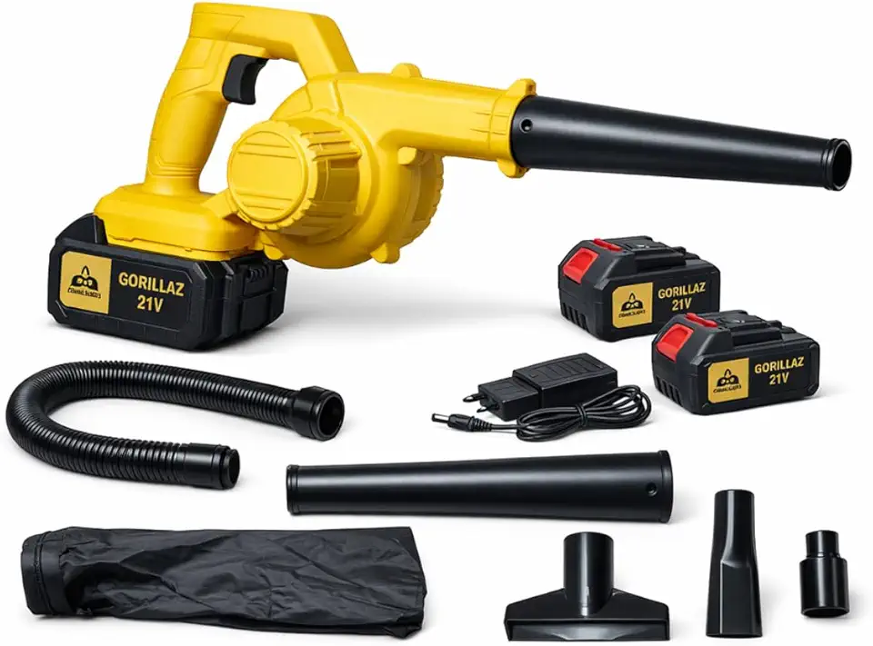 Gorillaz Soprador e Aspirador 21V 550W Amarelo SW13 2 em 1 sem Fio