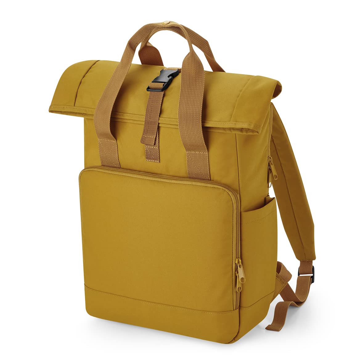 BagBase BG118L Recycled Twin Handle Roll-Top Laptop Backpack - Mustard