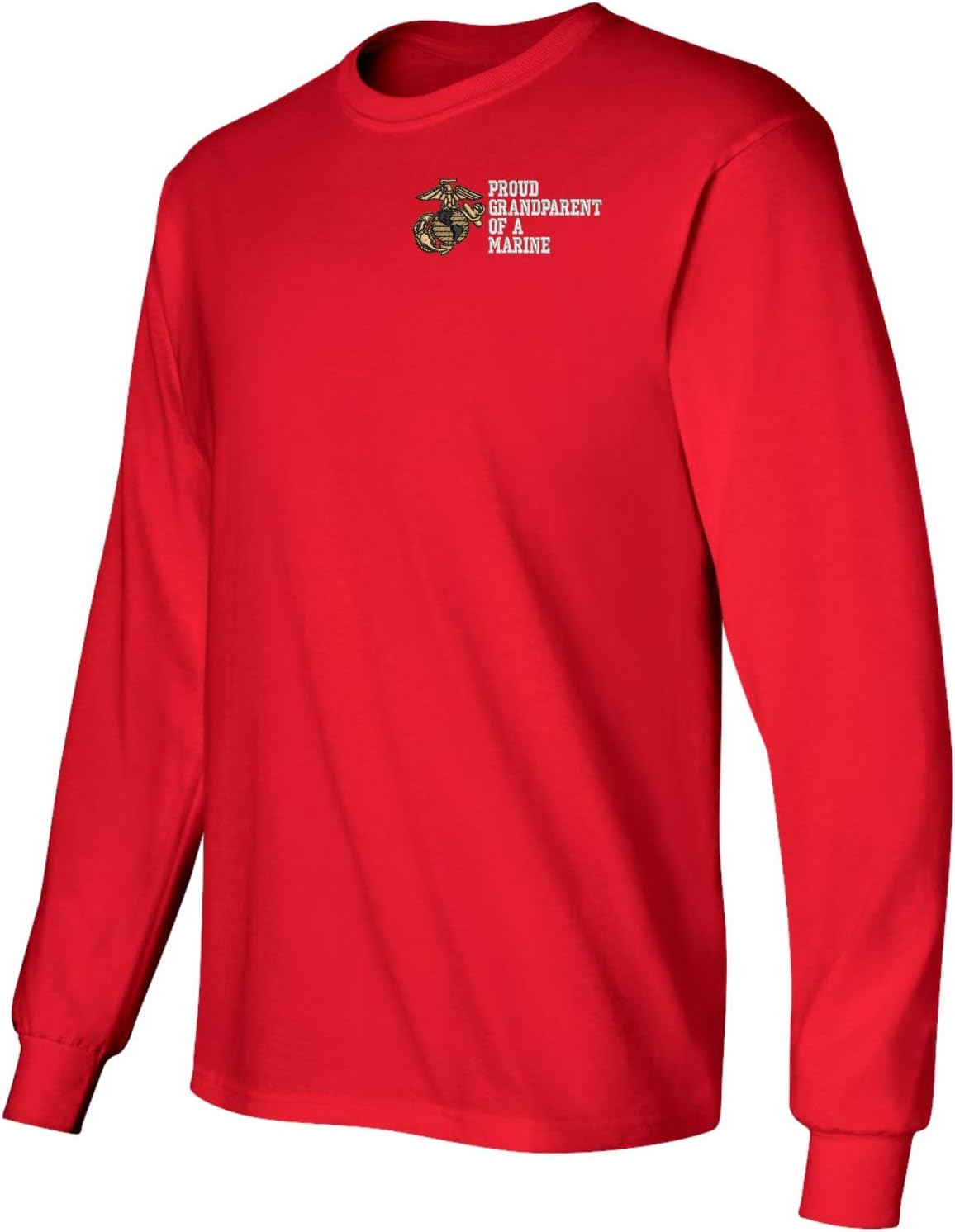 MilitaryBest Proud Grandparent of a Marine U.S. Marine Corps Embroidered Long Sleeve T-Shirt