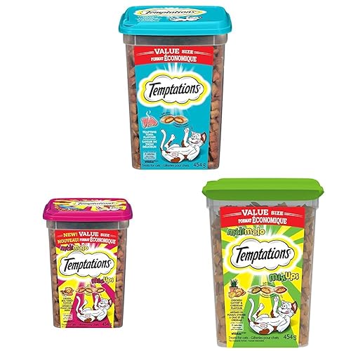 TEMPTATIONS Cat Treats, Tempting Tuna Flavour, 454g & Temptations Mix-Ups Cat Treats & Temptations Mix-Ups Cat Treats, Catnip