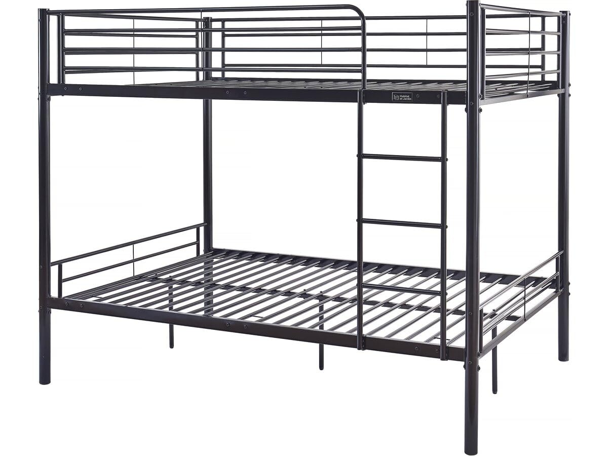 Lit superposé double "Adam" - Sommier inclus - 140 x 190 cm - Noir