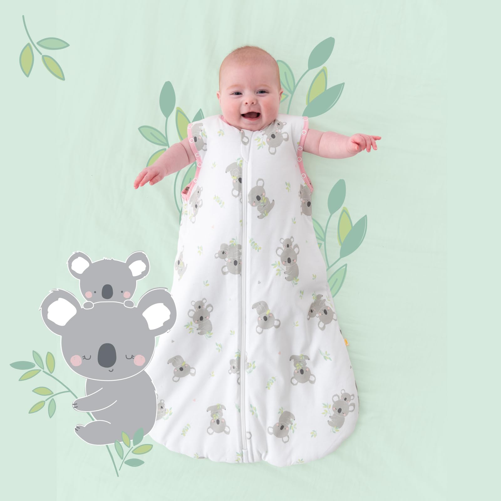 Slumbersac Saco de dormir bebe para todo el año Oeko-Tex| Saco de dormir niños 2.5 Tog con mangas largas