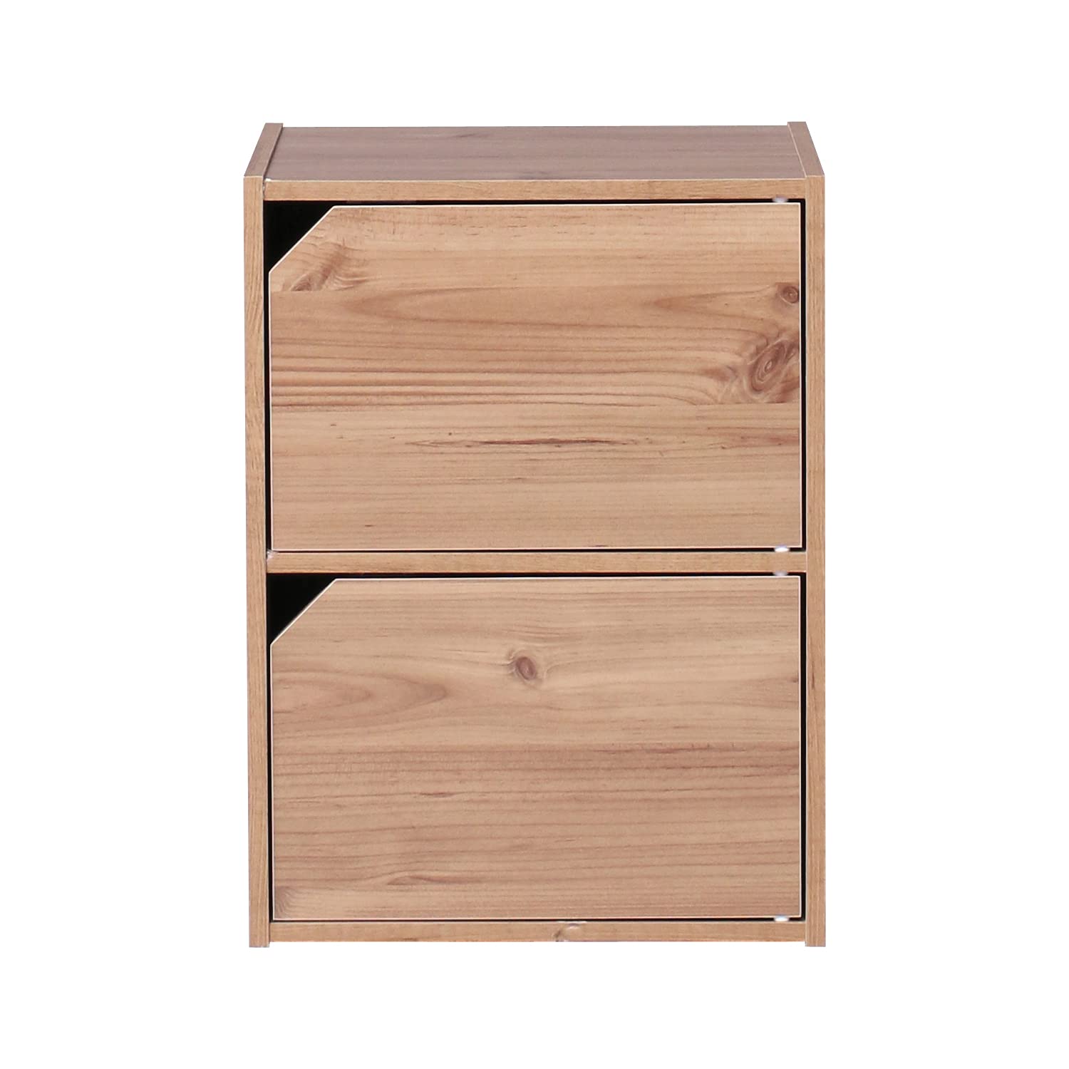 Armadio Iris Ohyama CHR-1 Con Ante Scorrevoli E Ripiano Regolabile, 2 Vani, Multiuso, Legno FSC, Marrone Cenere, 59x40.9x83.6 Cm