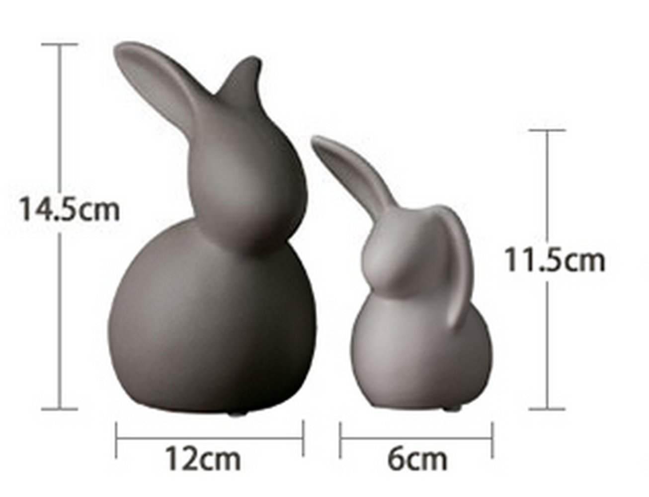 Photo 1 of 123Arts Couple Rabbits Ceramics Figurines Animals Artware Decoration Figurine