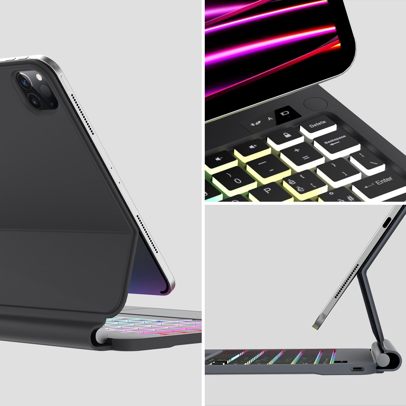WAVATA Clavier pour iPad Air 11 M4 2026/M3 2025/M2 2024/ Air 5ème/4ème génération 10.9, Coque Clavier pour iPad Pro 11 4/3/2/1 Gen, AZERTY Magnétique Détachable Bluetooth, Vert Clair