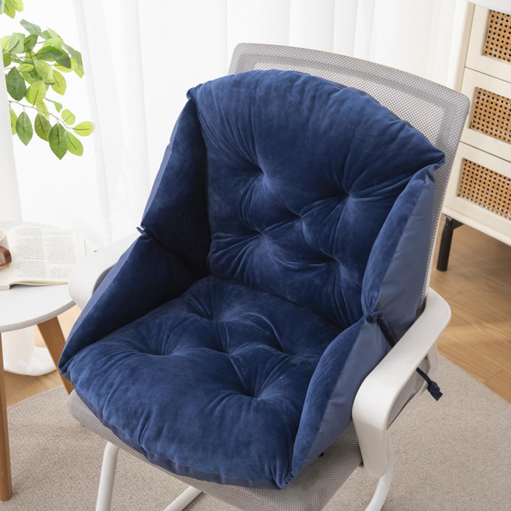 Coussin de chaise hiver chaud et doux bleu pour travailler au chaud