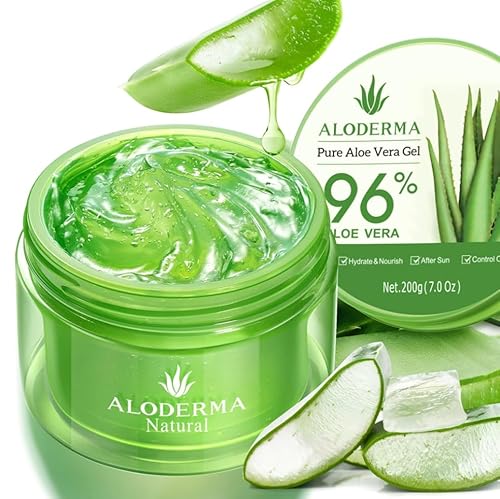 Aloderma Organic Aloe Vera Gel for Face & Body, 96%