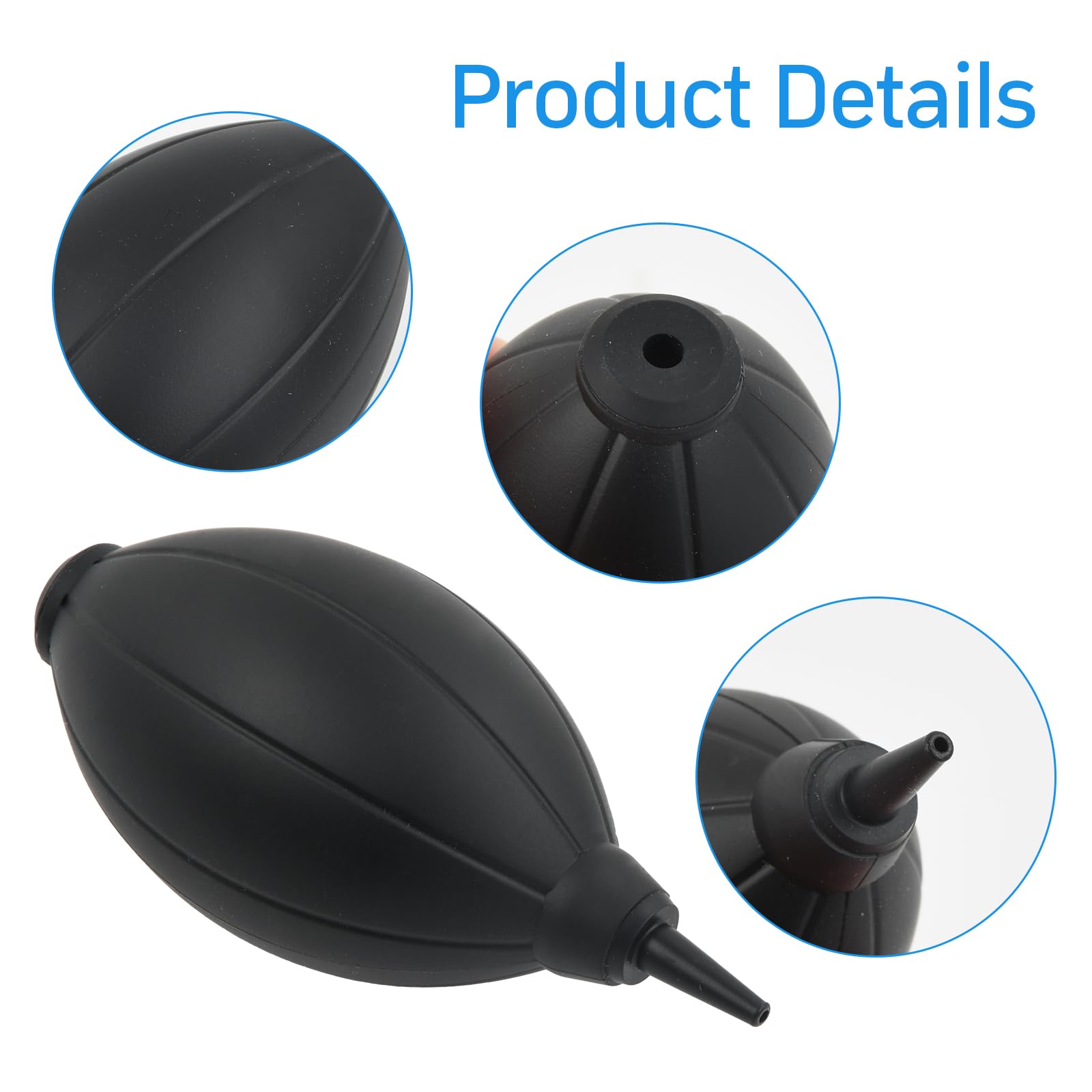 RapidbokSoplador de Aire de Silicona Suave, Mini Fuelle Profesional,Dust Air Blower Cleaner, Limpiador de Aire a presión para cámaras, Soplador de Aire Blaster de Polvo para Digitales, DSLR, Negro