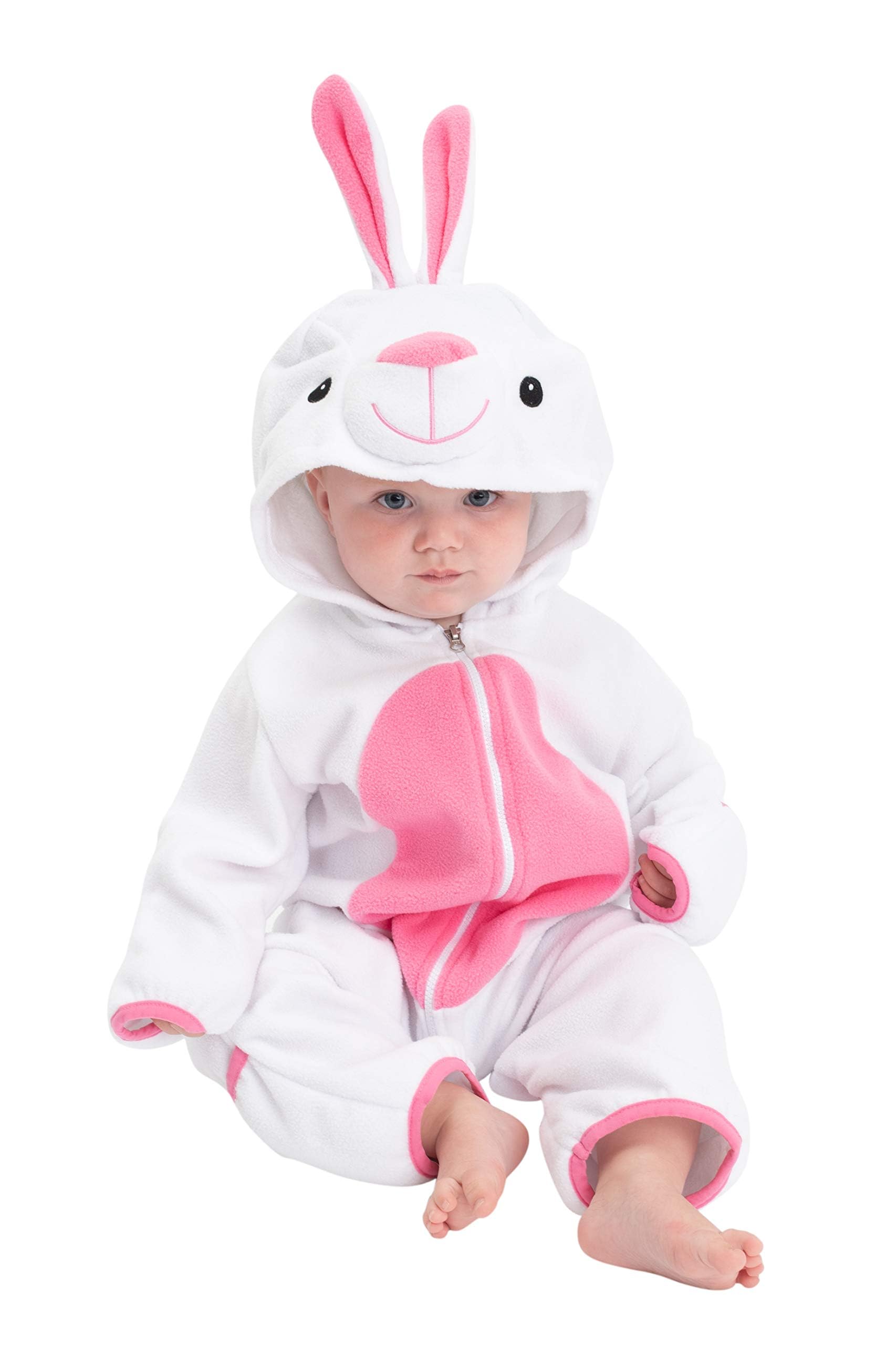 Cuddle Club Fleece Baby Bunting Bodysuit with Hood, Convertible Mittens & Booties, Car Seat Friendly, Soft & Warm, Easy Zip