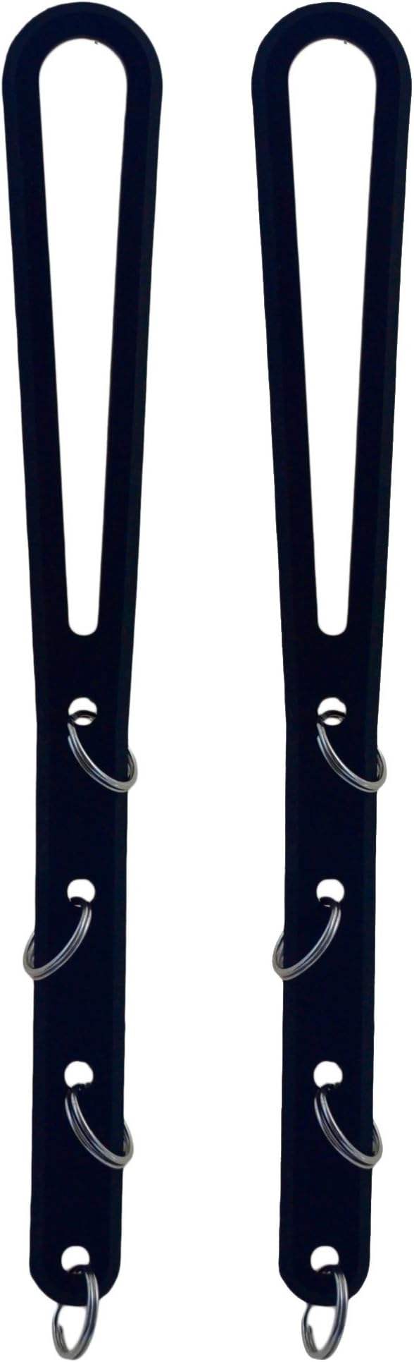 CJM Industries llc (2 Pack) The Shower Tie - Quick Drying Silicone Shower Lanyard for dorms, Camping, The Gym, Cruises, Travel, hostels. TSA Approved, Rust Proof Rings (Black, 2)