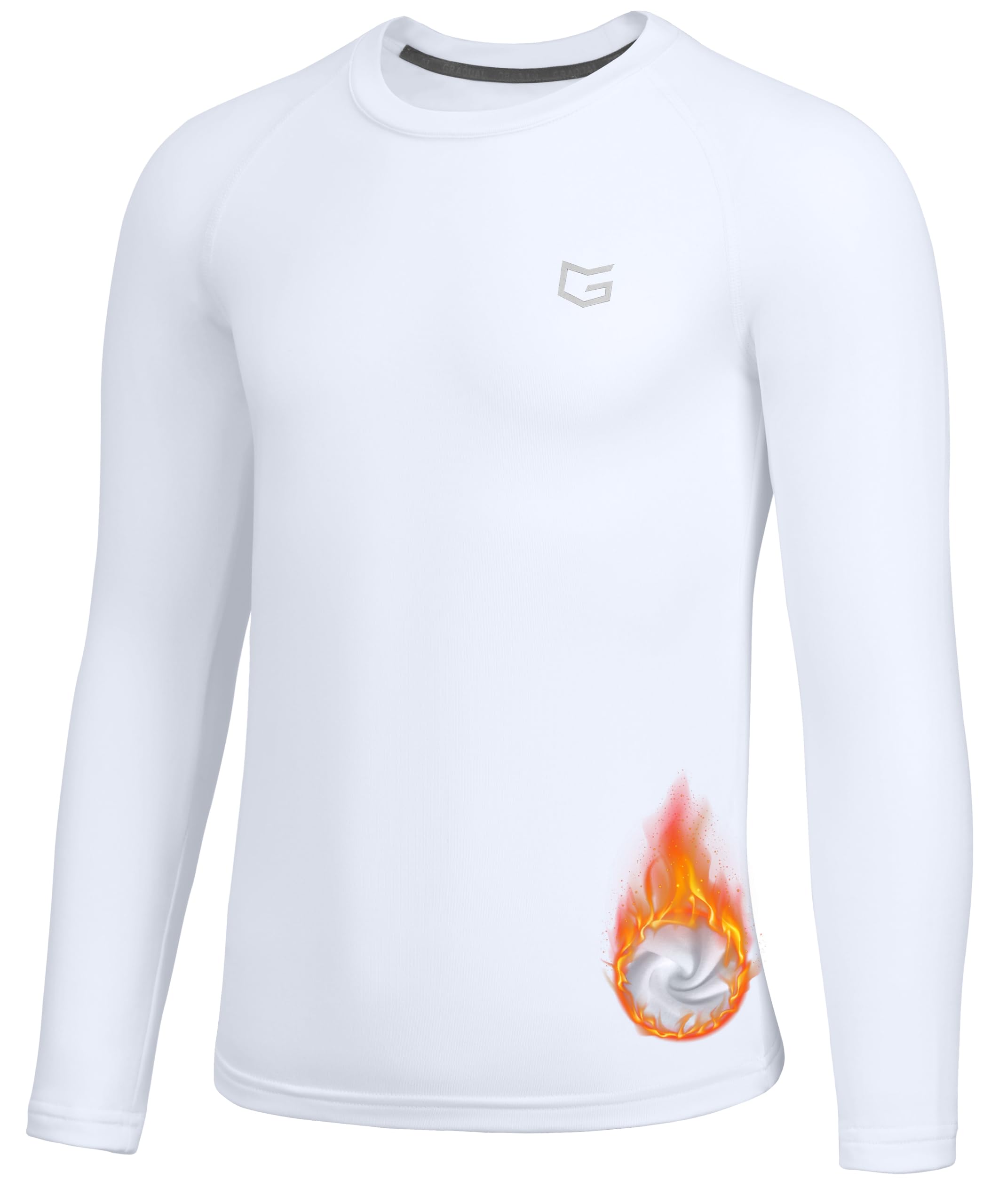 G Gradual Youth Boys Compression Thermal Shirt Long Sleeve Fleece Undershirt for Boy Football Baseball Soccer Base Layer