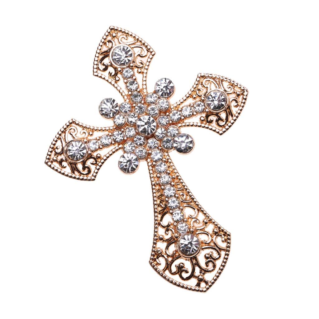 Inzopo 5 Pieces Crystal Cross Shape Embellishments Flatback Scrapbooking Craft