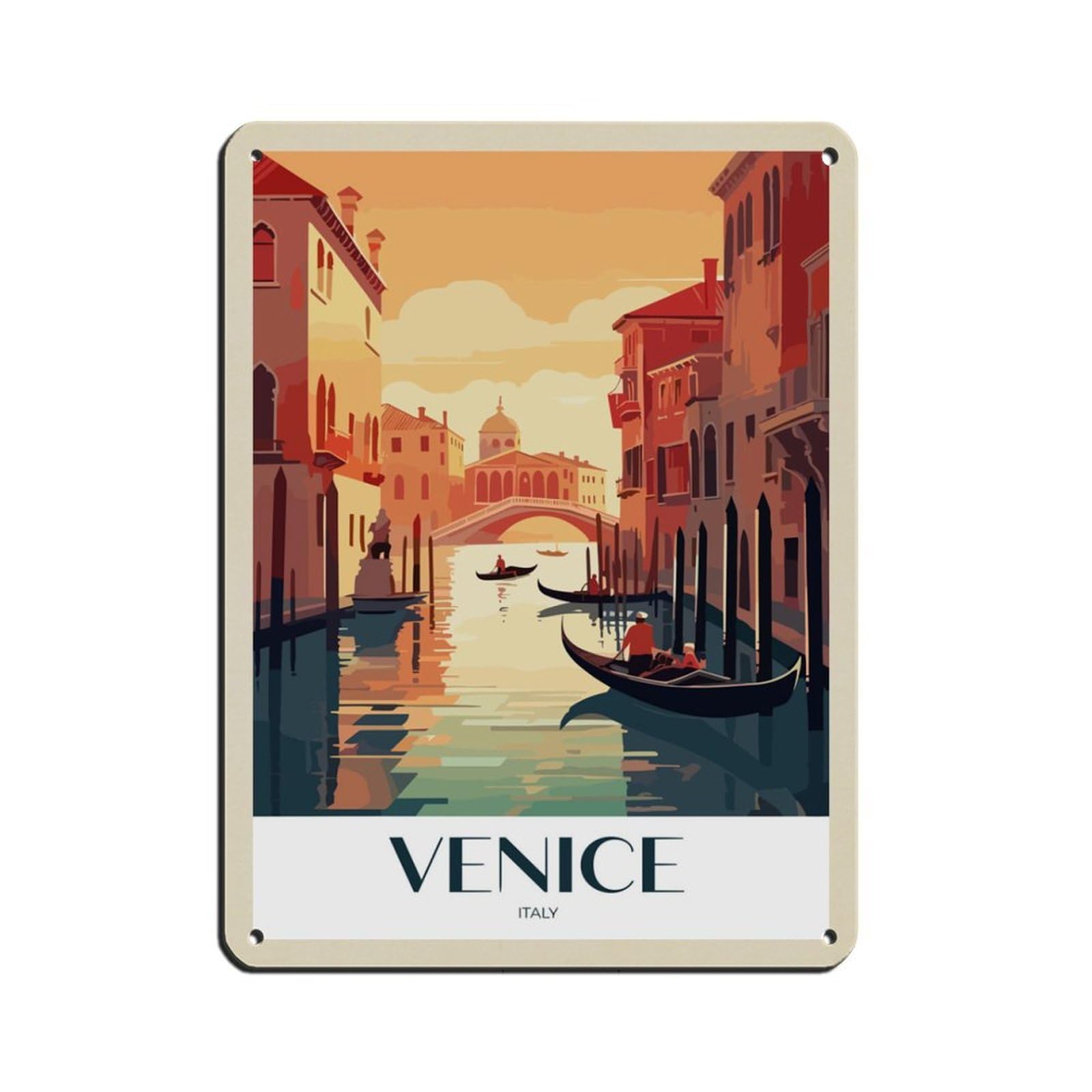 Plaque Métal Vintage Maldives - Déco Murale Étain 20x30cm