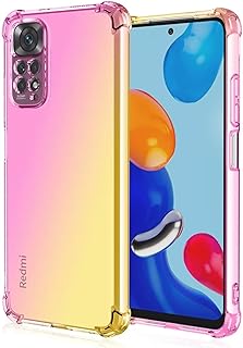WILLIS EASSGU Funda para Redmi Note 11 / Note 11S (4G) (6.43" Inches), Carcasa Protectora de Color Degradado Transparente, Case para Teléfono Anticaída y Antiarañazos - Oro Rosado