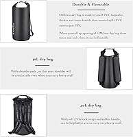 Vista 4 de OMGear - Bolsa seca impermeable y bolsa para teléfono, bolsa flotante de 40L/30L/20L/10L/5L para kayak, navegación, actividades al aire libre
