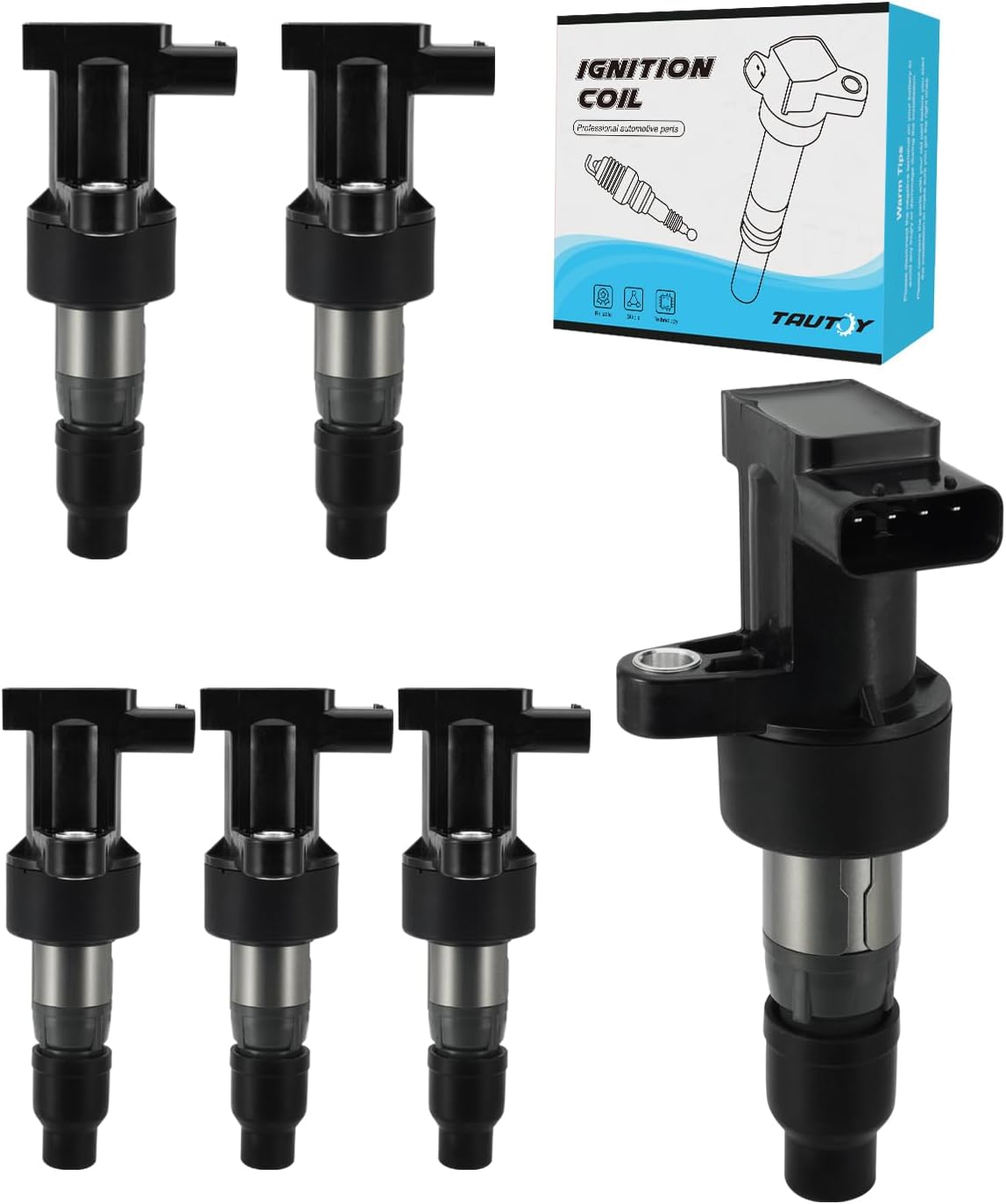Set of 6 UF435 Ignition Coil Pack For Jaguar S-Type 3.0L 2003-2008,X-Type 2.5L 2001-2005 3.0L 2001-2008,Replace # GN10327 C2S11480