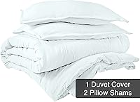 Vista 2 de ROYALE Funda de edredón blanca tamaño Queen Juego de funda de edredón lavada, 3 piezas, fundas de edredón de doble cepillado con cierre de botón