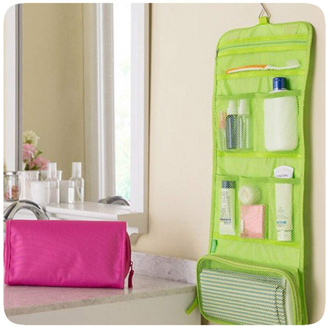 ABCCS Washing bag travel travel hanging type collapsible mesh waterproof storage bag