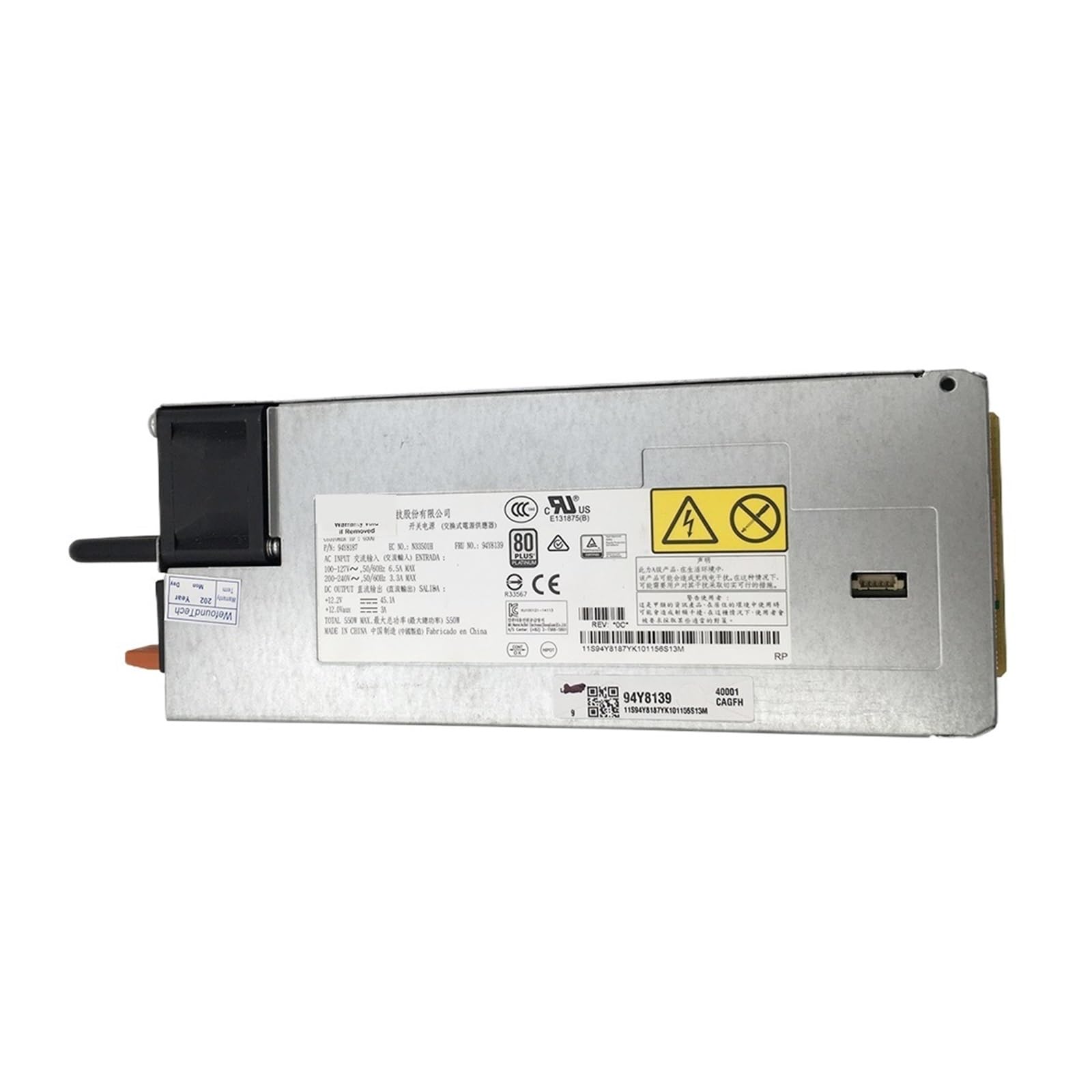 JJKKOZVQF X3550 X3650 X3500 Power Supply 00FK930 94Y8137 94Y8138 94Y8139 550W