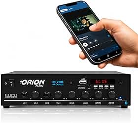 Orion Receiver RC7000 Bluetooth 500W 4 Canais | Amplificador Profissional para Igrejas, Eventos, Comércios e Som Ambiente