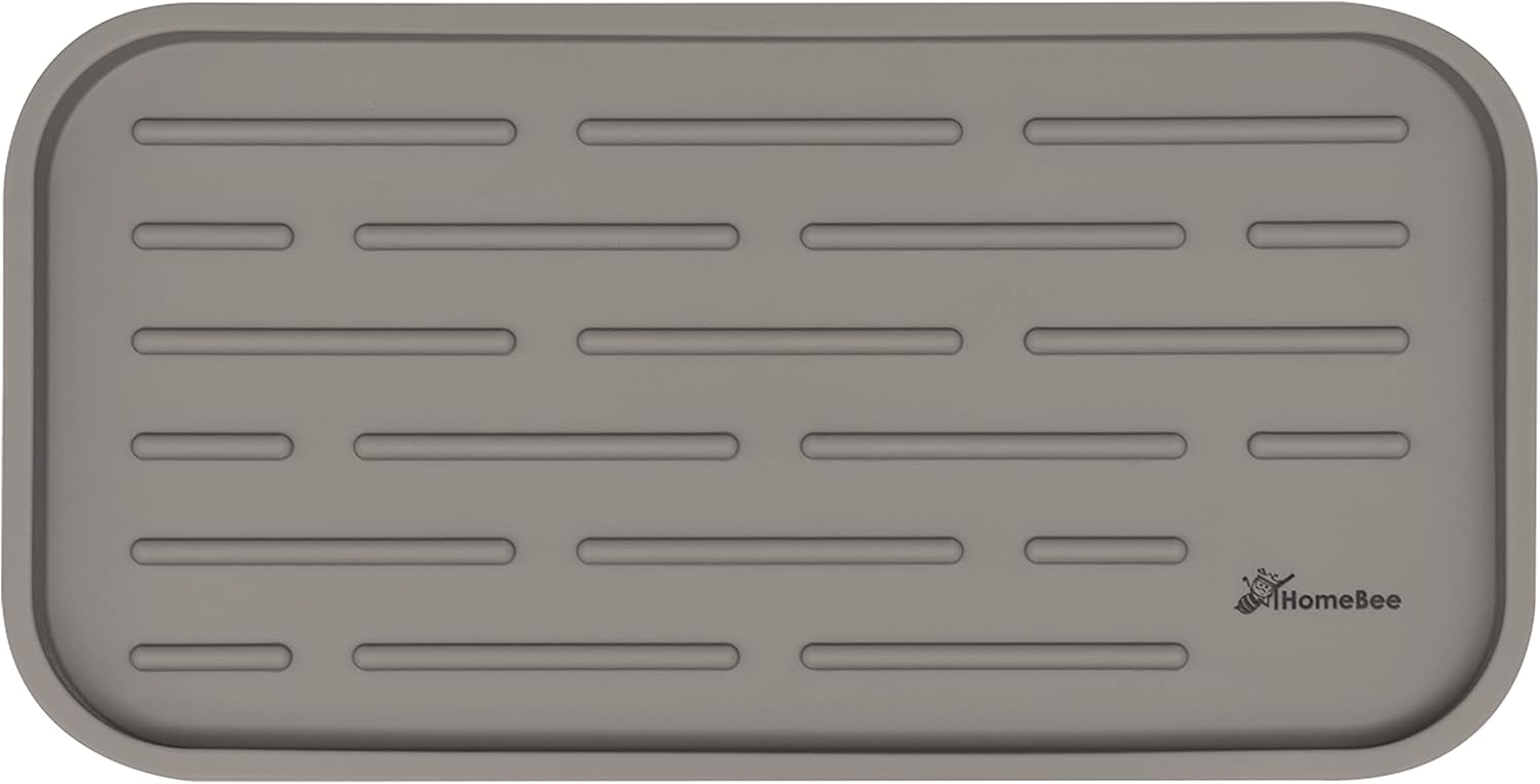 HomeBee, Silicone Kitchen Bath Vanity Organizer Tray, NonSlip Durable Multipurpose