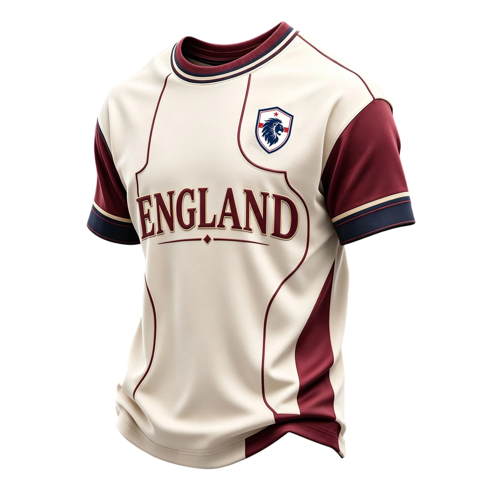 England Football Shirt 2026 Men's Short Sleeve World Cup T-Shirts Union Jack for Supporters of Football Casual Print Athletic Stretch Lightweight Breathable 03-Red L