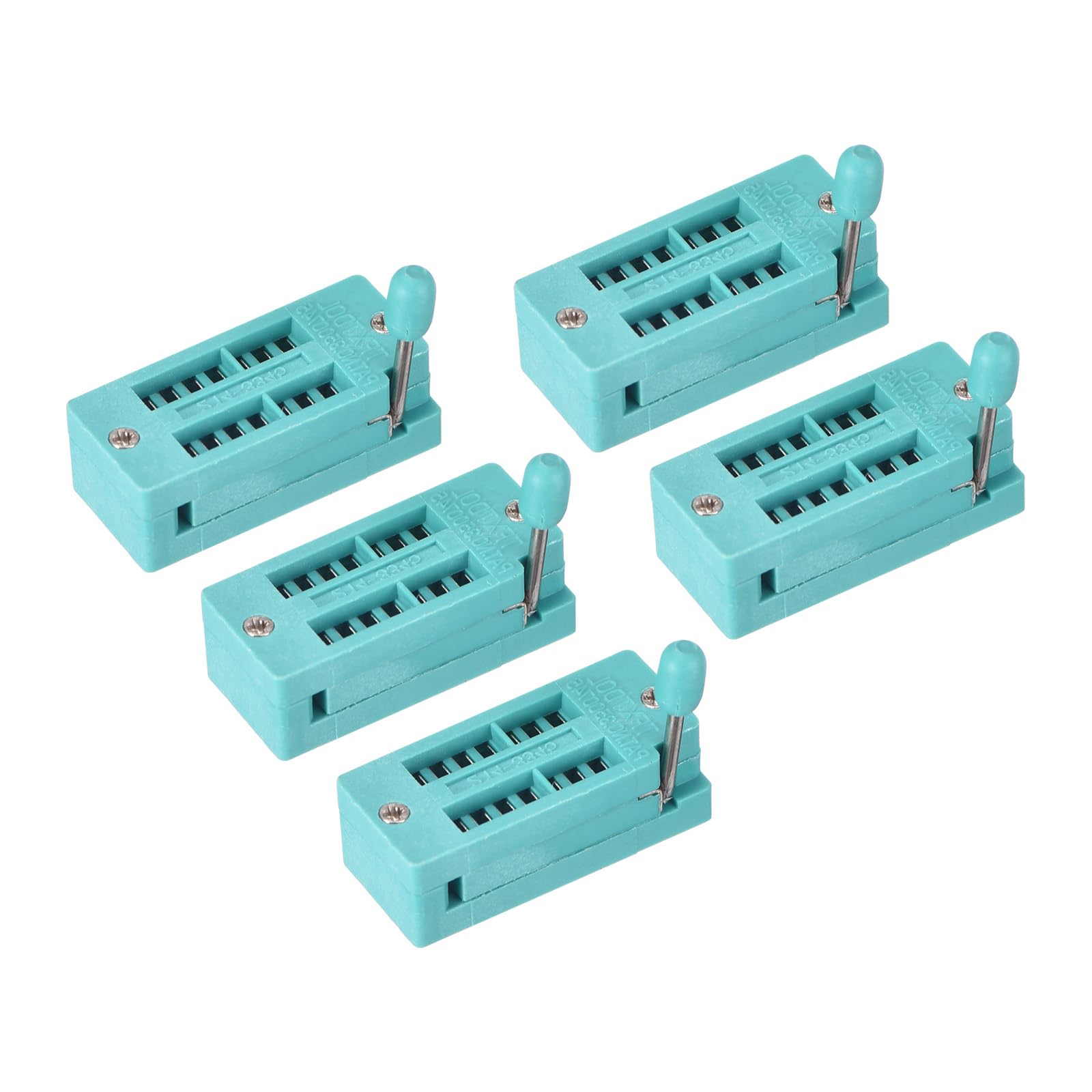PATIKIL ZIF Uniwersalne gniazdo testowe IC 14 pinów 3,0 mm do mikrokontrolera, chipa, tablicy rejestracyjnej, programu IC, 5 sztuk