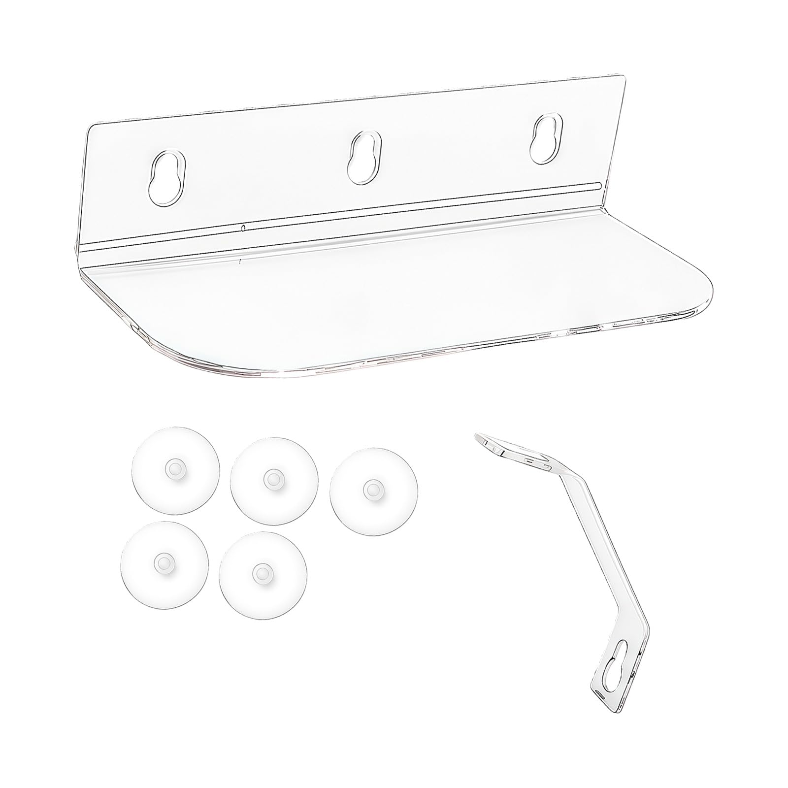Window Plant Shelf Acrylic Suction Cup Floating Shelf Space Saving Window Kitchen Bathroom Organizer Acrylic Plant Holder