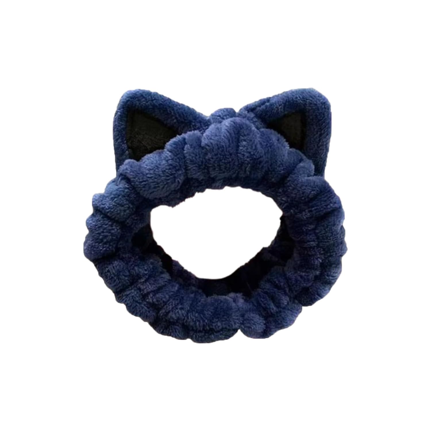 momisy Elastic Women's Lovely Hair Band Wash Face Spa Headband-Washable Facial Band Makeup Wrap Headbands Fits All Head Sizes-Cat Ear (Blue Black, Free)-picture-31